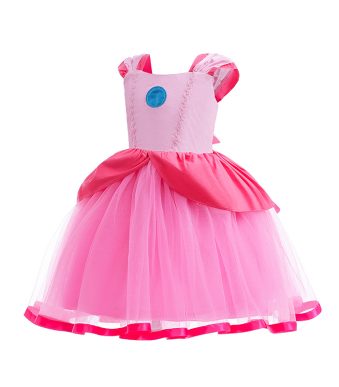 Girls-Princess-Peach-Fancy-Costumes-Halloween-Cosplay-Infant-Kids-Fancy-Party-Peach-Pink-Dress-Clothes-For-1